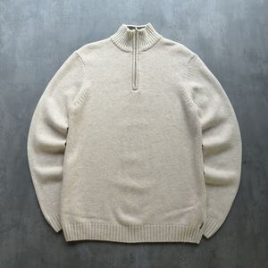 Timberland Men’s 100% Lambswool Half Zip Sweater Cream Size L
